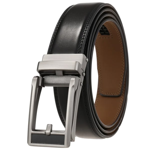 Märke 3 cm Bredd Herr Business Casual Bälten Äkta läder Herr Enkelt Bälte Modedesigner Formell kostym Bälte B908 No Buckle Dark Brown 110cm
