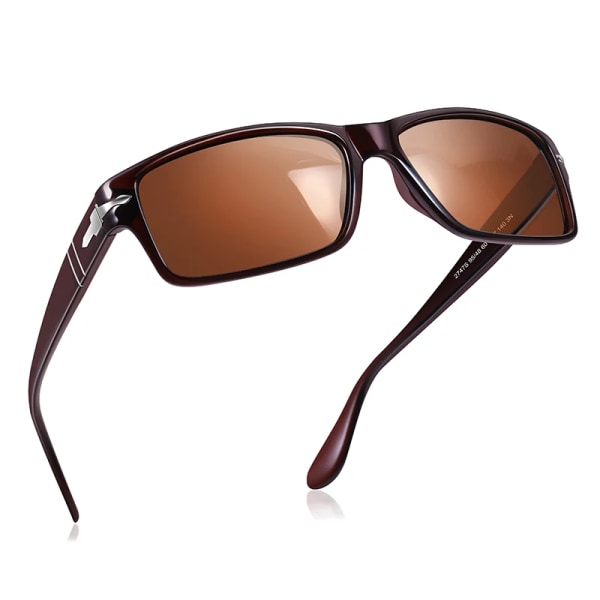 JackJad 2021 Toppmode James Bond-stil Män Polariserad körsolglasögon Vintage Klassiska solglasögon Oculos De Sol Masculino Leopard Brown Polarized