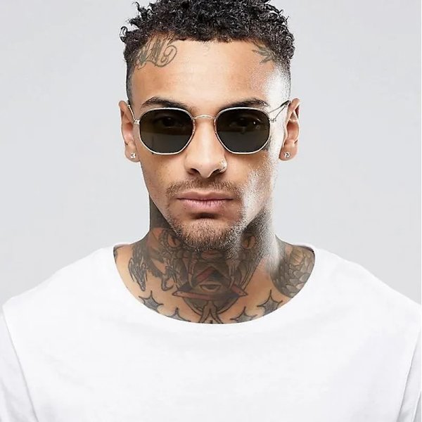 2023 Vintage Polarized Solglasögon Män Kvinnor Metallram Hexagon Solglasögon Mannen Fiskeglasögon Glasögon lentes de sol hombre Gold tea 3548 Polarized