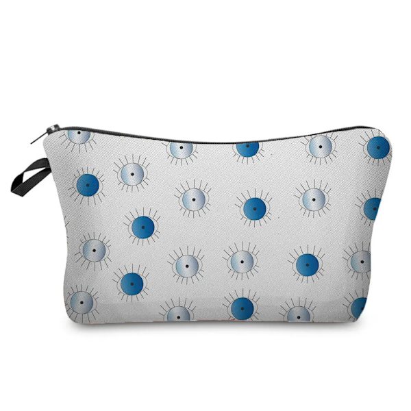 Turkish Blue Evil Eye Bärbar Kvinnor Reseförvaringsväska Liten toalettartiklar Organizer Kosmetisk väska Vattentät Kvinnlig Lucky Makeup Bag hz2714
