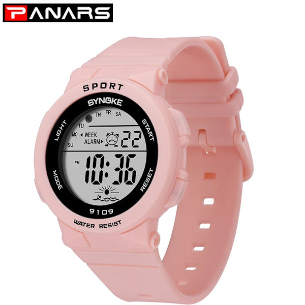 PANARS Mode Damklockor Pojkar Flickor Studenter Digital Sport Watch 50m Vattentät Armbandsur Alarm Relogio Feminino White