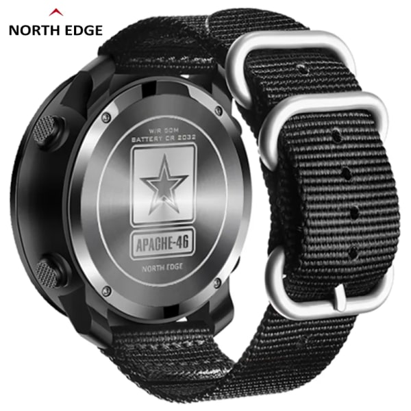 NORTH EDGE APACHE-46 Herr Watch Utomhussport Löpning Simning Utomhussportklockor Höjdmätare Barometer Kompass WR50M