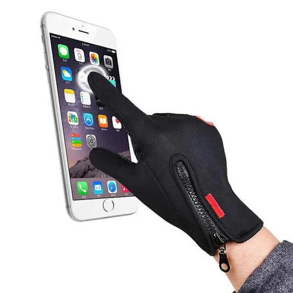 Motorcykelhandskar med pekskärm för vinterbruk, motorcykelhandskar för utomhussporter, varma dam- och herrhandskar, halkfria, vattentäta Guantes Moto Red XL