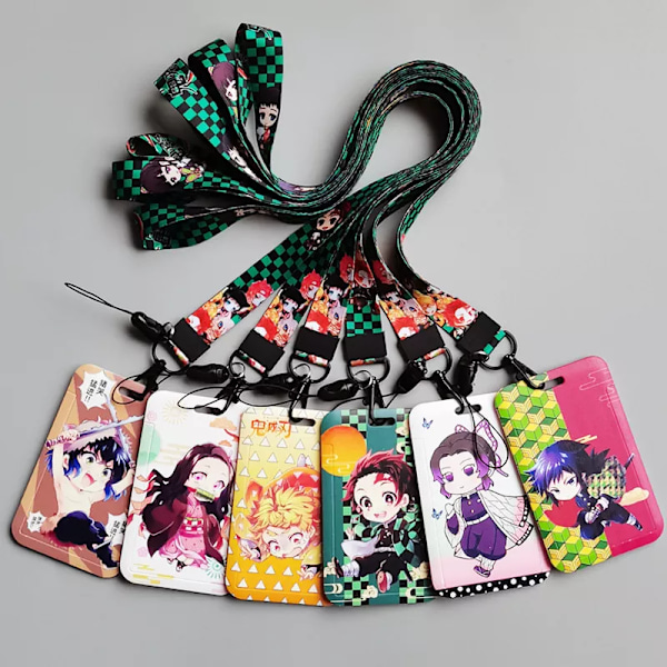 Demon Slayer Anime Kortfodral kort Lanyard Key Lanyard Cosplay Badge ID-kort Hållare Halsband Nyckelringar Kamado Nezuko GM-A