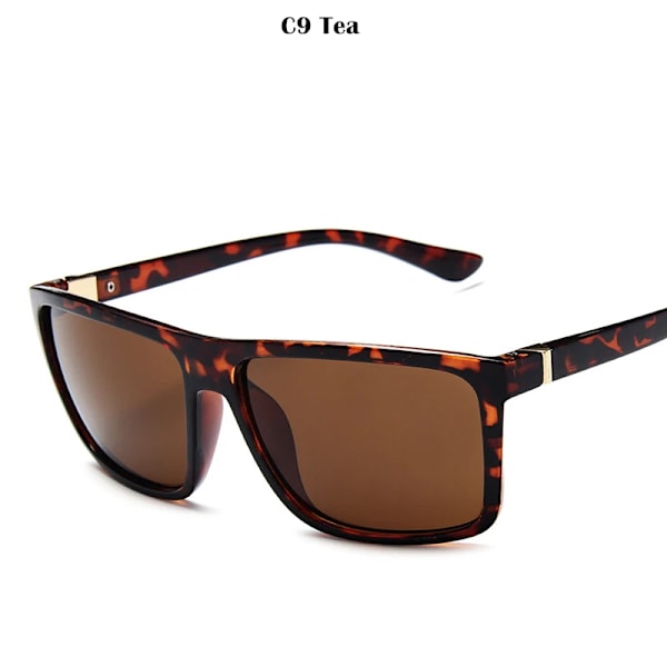 2023 Solglasögon herr Klassiska fyrkantiga solglasögon Brand Design UV400 skydd Shades oculos de sol hombre glasögon Driver Tea MULTI