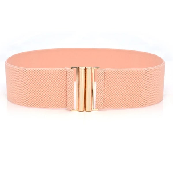 Brett resårbälte Enfärgad korsettbälte Metallspänne Dammode Cummerband Stretch Cinch midjeband Dam midjebälte style 2-pink One Size