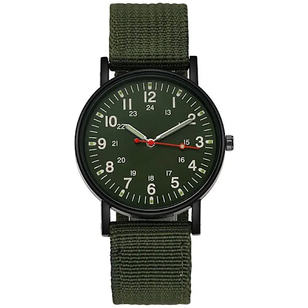 Watch för män 2022 Nyaste Slim Nylon Lysande Militärsport Kvartsklockor Mode Populär Casual Herrklockor Reloj green
