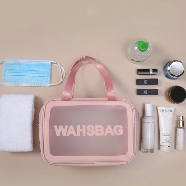 4 Style PCS Damkosmetikväska 2023 Badmakeup Förvaringsväska Bärbar Vattentät Resor Dam Dusch Handväska PU White L