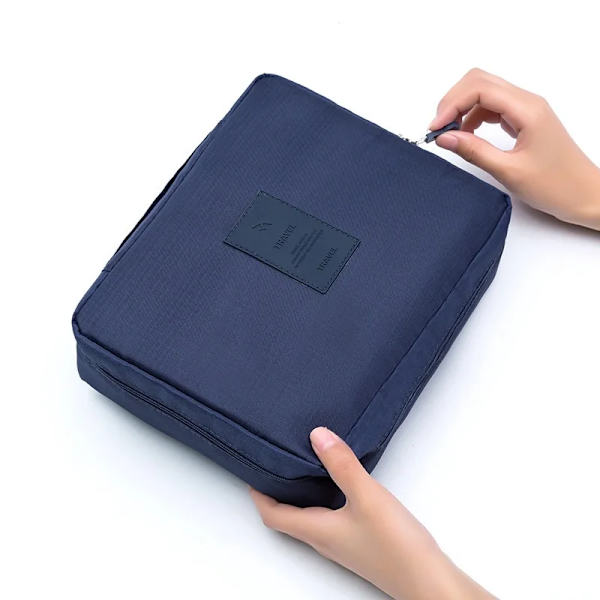 Tjejsminkväska Multifunktion Vattentät kosmetisk väska Dam Toalettartiklar Organizer skönhetsväska Kvinnlig Förvaring Organizer navy blue