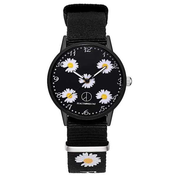 Watch Nylon Daisy Flowers Damarmbandsur Modeklockor Set Quartz Clock s relogio feminino watch 5