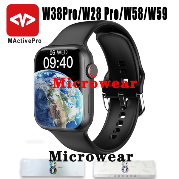 Smart Watch Series 8 W58 W59 W38 W28 Pro Smartwatch Dam Herr NFC Vattentät BT Call Heartrate Monitor IWO För Apple Android BKSs add PISs W28Pro
