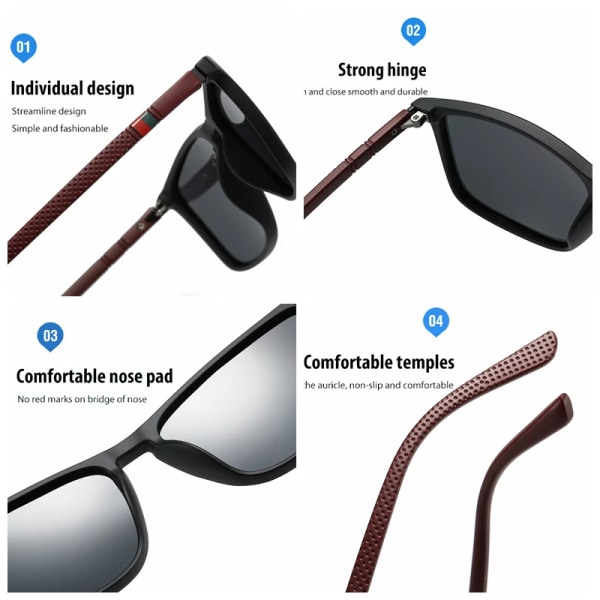 2022 Kvinnor Män Coola TR90 Polariserade Solglasögon UV400 Skydd Märke Körning Gafas Oculos De Sol Solglasögon Med Originalkartong blue frame CE Polarized