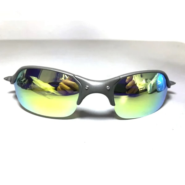 MTB Man Polarized Solglasögon Cykelglasögon UV400 Fiskesolglasögon Metall Cykelglasögon Cykling Glasögon Ridglasögon K-1 Silver