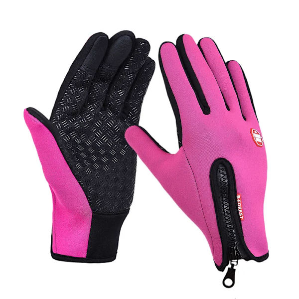 Unisex Vinter Thermal Varm Cykel Pekskärmshandskar Utomhuscamping Vandring Motorcykelhandskar Mjuk Varm Helfinger Red M