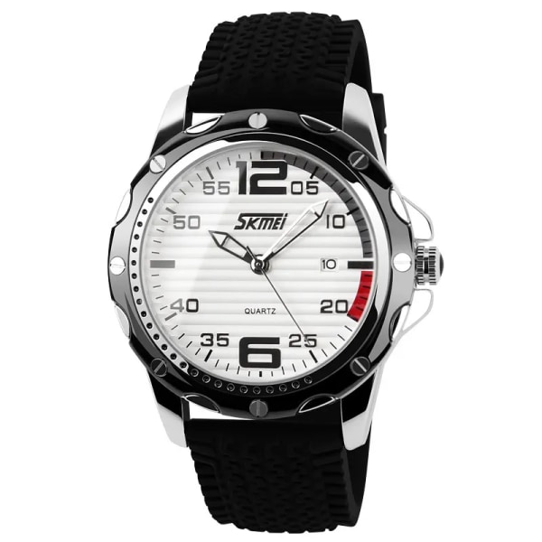 Kända märke SKMEI Sport Jelly Quartz Män Casual Watch Calendar Date Work For Luxury Brand Herr Klänning Armbandsur 30M Vattentät White