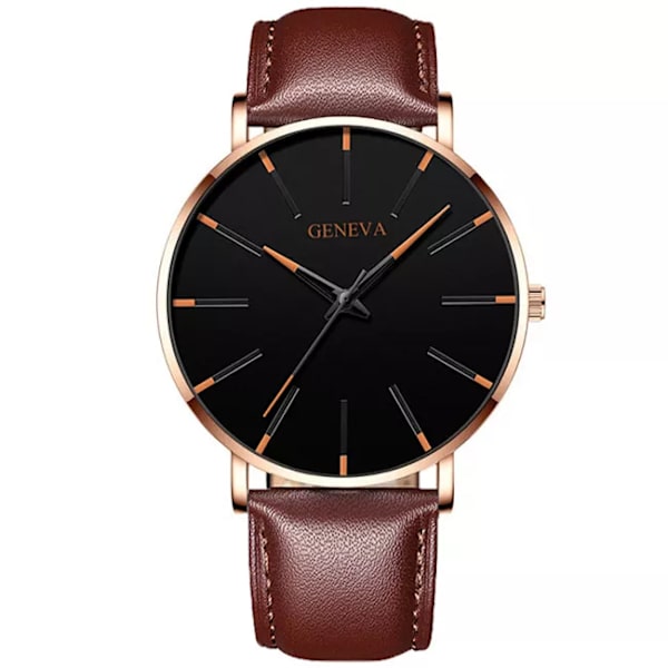 Herrmode Minimalistisk Ultra Tunna klockor för män Enkel Business Rostfritt stål Mesh bälte Quartz Watch relogio masculino Leather Orange Rose