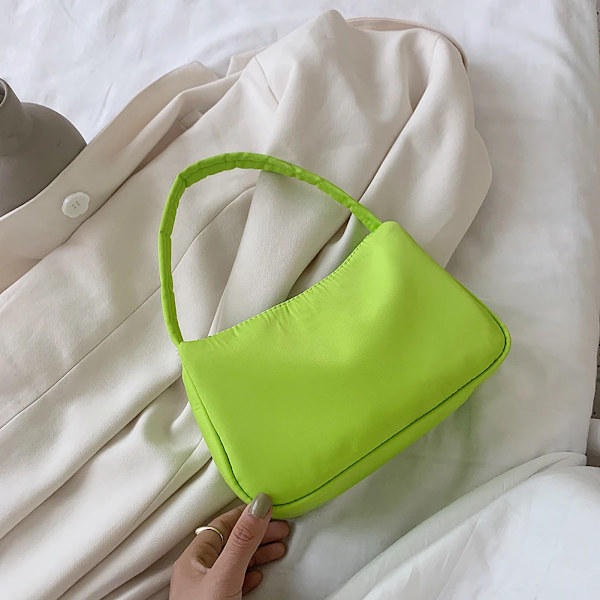 Dam Nylon Enfärgad Axelväska Dragkedja Liten Crescent Messenger Handväskor Lyx Designer Handväska Retro Dam Axelväskor Green