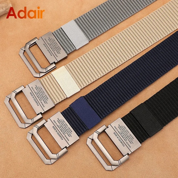 Män Casual Tyg Taktisk Webbing Bälten Nylon Canvas Jeans Bälte Army Midja Hög kvalitet Lyx Designer Military Strap HB009 khaki 110cm
