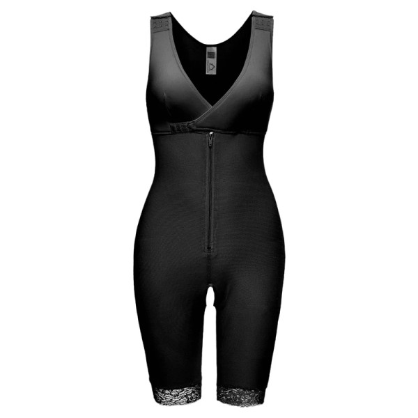 Kvinnor Postpartum gördel Shapewear Magkontroll Öppen byst Helkroppsformare Bantning Bodysuit Waist trainer Fajas S6XL Black M