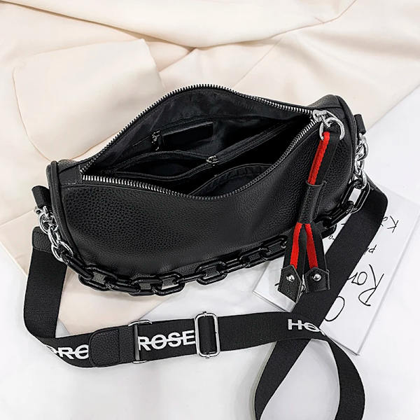Crossbody-väskor i äkta läder Kvinnor Berömt märke Kvinnlig Axelväska Mode Bred axelrem Mjuk liten Kvinnor Väska Bolsa sac Red