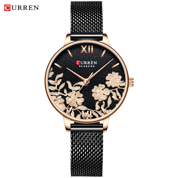 CURREN Mode Damklockor Toppmärke Lyx Watch Silver Rostfritt stål Klassiskt armband Damklocka Present 9007 CU906502 without box