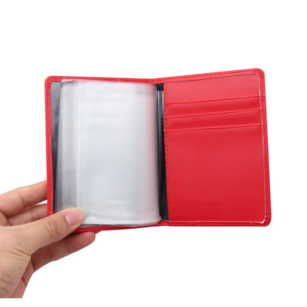 Färgglad Manka Vesa ryskt cover PU-läder Bilkördokument Väska Kreditkortshållare Business ID- case Red