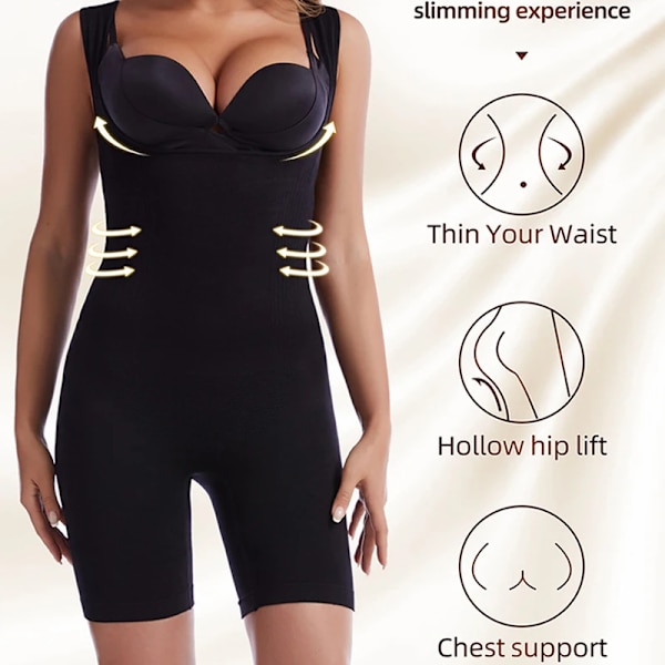 Body Shapewear För kvinnor Magkontroll Helkroppsformare Bantningskorsett Underkläder Fett Mage Lår Slankare Fajas Brown 4XL