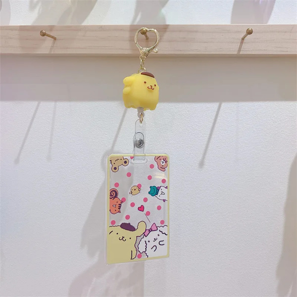Kuromi Kitty Kawaii Tecknad Transparent Bank Identitet Buss-ID Kreditkortshållare Case Infällbar märkeshållare Visitkort Pom Pom Purin