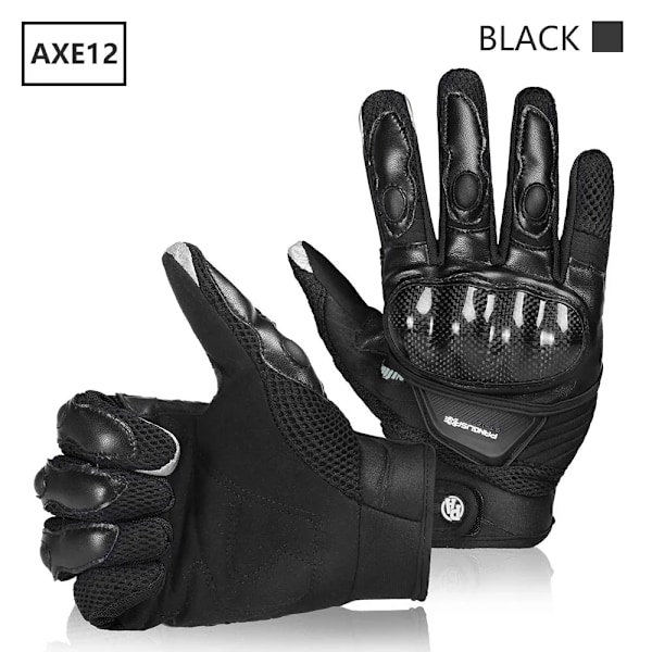 Iron Jia'S Mesh Motorcykelhandskar Andningsbara Kolfiberskydd Motocross Pekskärm Slitstarka Motorcykelhandskar Black M