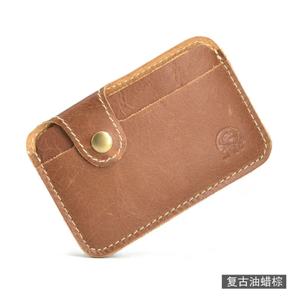 Retro läderkredit Business Minikortplånbok 2023 Bekväm man Kvinnor Smart Wallet Visitkortshållare Kontantplånbok Case Brown