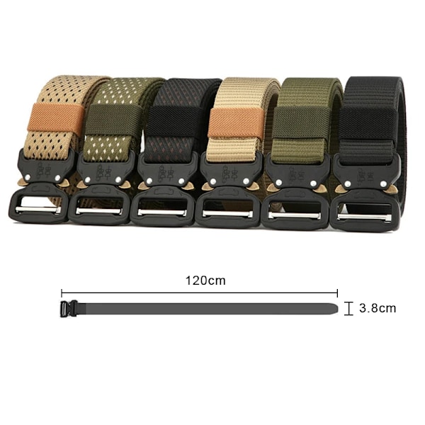 MEDYLA Officiellt äkta herrbälte Utomhussport Nylon Metallspänne Bälte Fritid Bergsbestigningsbälte Nödöverlevnadsbälte Combination 2 120cm
