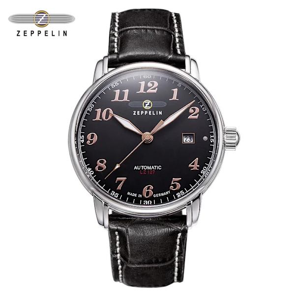 Zeppelin watch för män Top Märke Lyx Herr Quartz Armbandsur Andas Läderrem Vattentät Business Casual Watch black