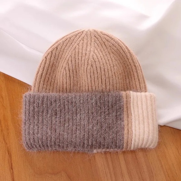 Ny Pom Pom-hatt med moderiktig sömnad i färg - vinterhatt för flickor och kvinnor - varma mössor av hög kvalitet med Pom Pom camel only hat 54-60cm