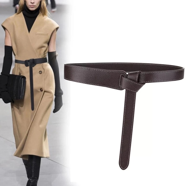 Breda korsettbälten för kvinnor Lång knut Mjukt Pu-läder Dam Midja Plus Size Klänning Bälte Kvinna Cummerbunds Designer midjeband black belt 118x3.8cm