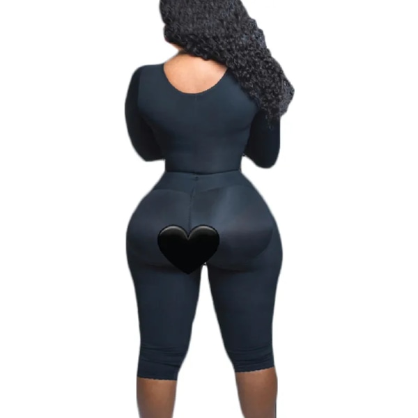 Fajas Colombianas Mujer Helkroppsstöd Armkompression Krymp din midja med inbyggd BH BBl Post Op Surgery Supplies Black XL