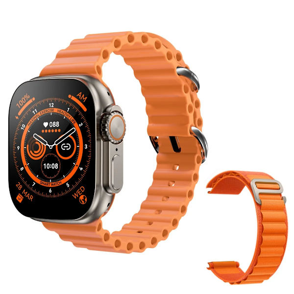 Smart Watch Ultra 8 NFC GPS Track 49mm Herr Dam Smartwatch Series 8 Termometer BluetoothCall Vattentät Sport För Apple GoldHY Orange NL