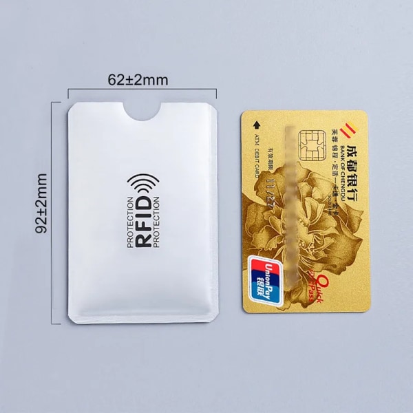 Anti Rfid-korthållare Blockering Läsarlås Bankkort ID- case Protector Metall Kreditkortshållare Case 10pcs Gold