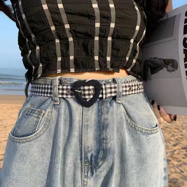 Kawaii Princess Jeans Ny Sweetheart Spänne Justerbar Dam Flerfärgad Dekoration Söt Hjärtbälte Punk Koreansk Sommar Y2k Bälte D 100cm