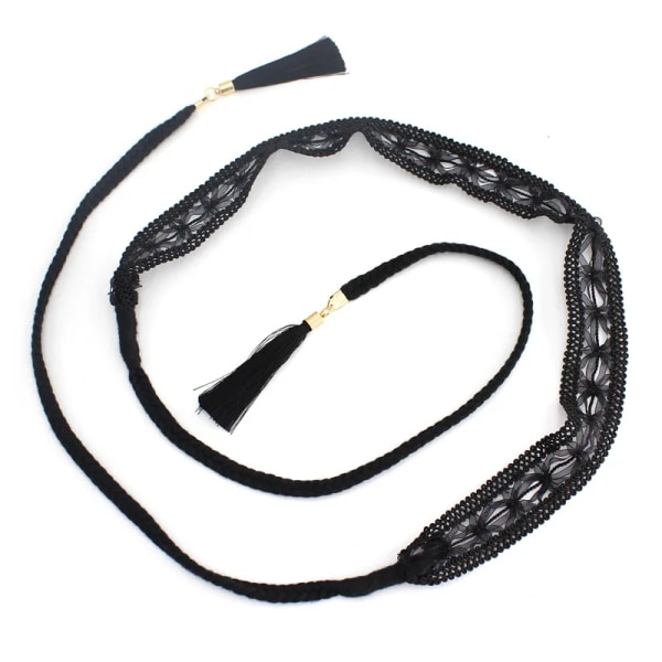 1 st Dambälte Pärla Dekorativt Metallbälte Pärlkrok Midjekedja Klänning Dekorativ midja Elegant tunt midjeband G3 105-115cm