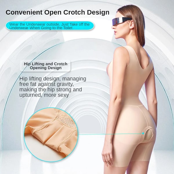 Slimmad kroppsformare för kvinnor Kvinnor Helkroppsformare Butt Lifter Bodysuit Midja Shaper Shapewear Postpartum Recovery Slimming Shaper Black M