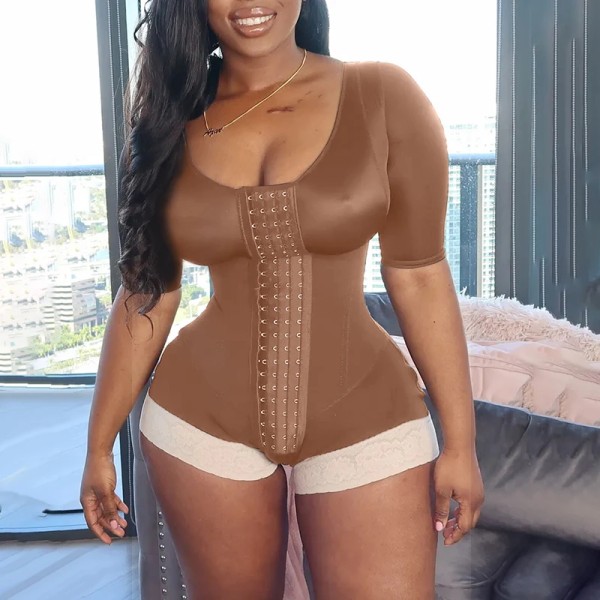 Kvinnor Waist trainer Bodysuit Shapewear Kvinnor Reducerande gördel Mage Korsett Högkompressionsplagg Bodysuit Kompressionsplagg Orange XL