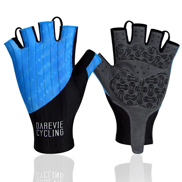 DAREVIE Cycling Gloves Pro Lätt Mjuk Andas Cool Dry Half Finger Cykelhandske Anti-halk Stötsäkra cykelhandskar MTB Road Blue Asian-S