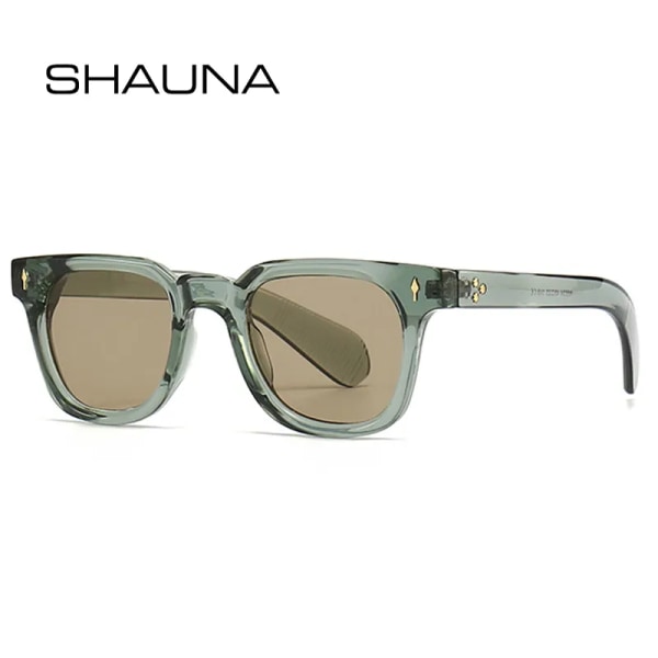 SHAUNA Retro Square Herr Nitar Solglasögon Skärmar UV400 Mode Kvinnor Gröna Solglasögon Black gray gradient As the picture