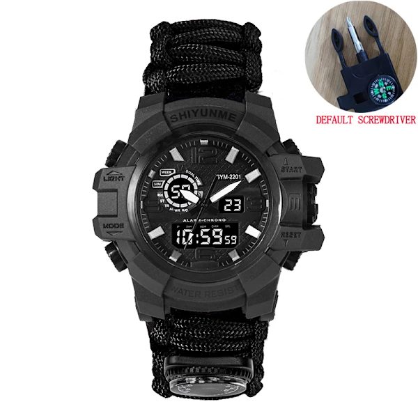 SHIYUNME Watch för män LED Quartz Vattentät Armbandsur för män Mode Utomhussport Digital klocka Klockor Relogio Masculino black