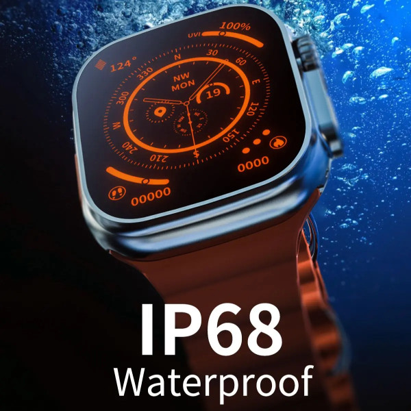 VWAR ZD8 Ultra MAX Plus Smart Watch Series 8 Kompass 49mm Titanium Alloy Bluetooth Call NFC ECG IP68 Vattentät Smartwatch Gold Trail Gray