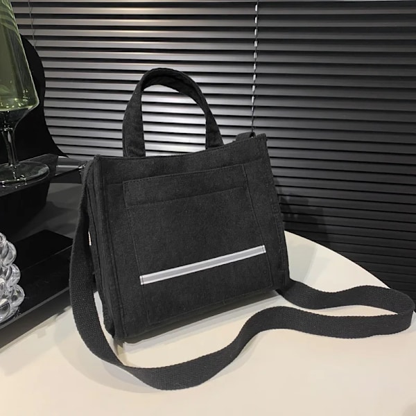 Kvinnor Manchesterväska Bolsa Feminina Axelväska Lyx Designer Shopping Casual Damväskor Kvinnlig bomullsdragkedja Handväskor B Black 26x23x10cm