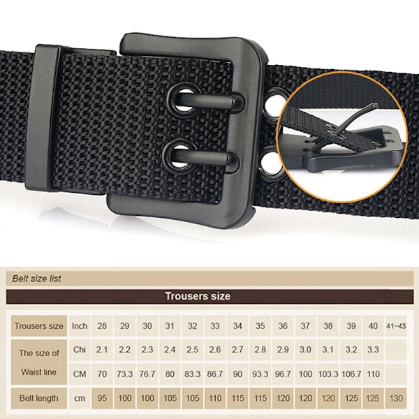 MEDYLA Fashion Classic Canvas Bälte Män Metall Dubbelnål Spänne Casual Strap Bälte för män Högkvalitetsrem MN3008 Deep gray 115CM