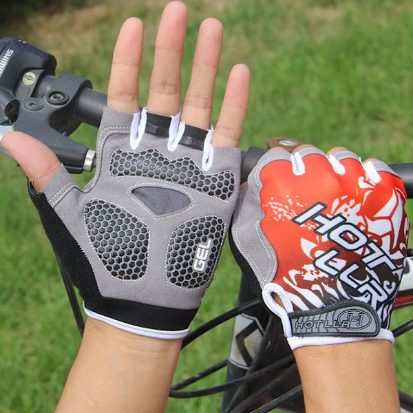 GEL Cykelhandskar Cykel Sporthandskar Cykel Half Finger Handskar Stötsäker vintercykeltröja Red M