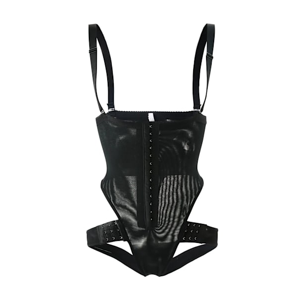 Korsettsammanfogade magbyxor med hög midja formande sling radknäppta kroppsbyxor midjebröstade höftformade kroppsbyxor Black 4XL