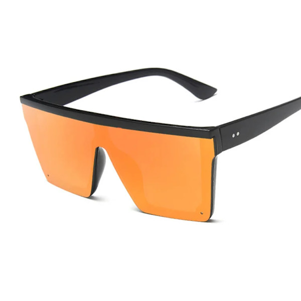 Fyrkantiga solglasögon Kvinna Lyx Vintage Märke Designer Solglasögon Kvinna Stor Båge Spegel Svart Silver Platt Topp Oculos De Sol RedMercury